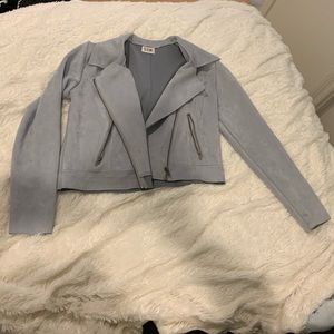 Faux suede gray biker jacket